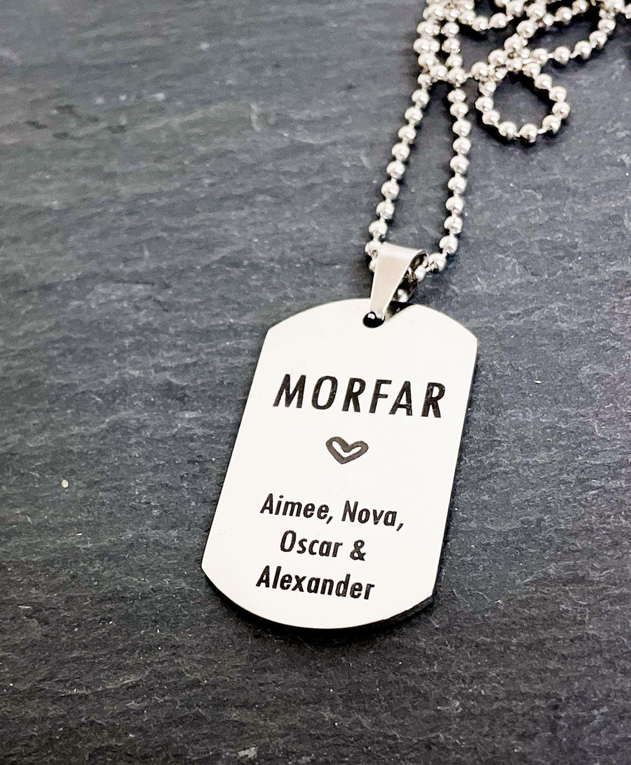 Morfar ❤️ Plus namn (halsband) - Smolk Sweden