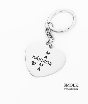 Mamma svärmor farmor mormor kärmor /din egen ordfläta på nyckelring - Smolk Sweden